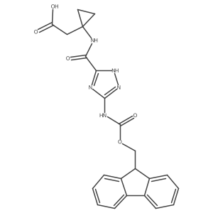 2-{1-[5-({[(9H-fluoren-9-yl)methoxy]carbonyl}amino)-1H-1,2,4-triazole-3-amido]cyclopropyl}acetic acid Structure