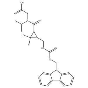 2-(1-{3-[({[(9H-fluoren-9-yl)methoxy]carbonyl}amino)methyl]-2,2-difluorocyclopropyl}-N-(propan-2-yl)formamido)acetic acid Structure