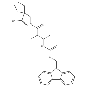 2-ethyl-2-{[3-({[(9H-fluoren-9-yl)methoxy]carbonyl}amino)-2-methylbutanamido]methyl}butanoic acid Structure