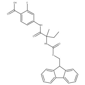 4-[2-({[(9H-fluoren-9-yl)methoxy]carbonyl}amino)-2-methylbutanamido]-2-fluorobenzoic acid结构式