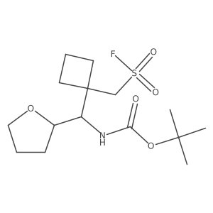 tert-butyl N-({1-[(fluorosulfonyl)methyl]cyclobutyl}(oxolan-2-yl)methyl)carbamate结构式