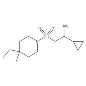 1-Cyclopropyl-2-[(4-ethyl-4-methylpiperidin-1-yl)sulfonyl]ethan-1-amine结构式