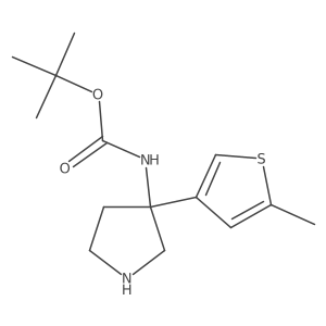 tert-butyl N-[3-(5-methylthiophen-3-yl)pyrrolidin-3-yl]carbamate Structure