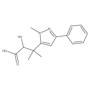 2-hydroxy-3-methyl-3-(1-methyl-3-phenyl-1H-pyrazol-5-yl)butanoic acid结构式