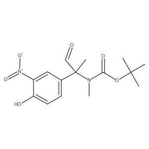 tert-butyl N-[2-(4-hydroxy-3-nitrophenyl)-1-oxopropan-2-yl]-N-methylcarbamate结构式