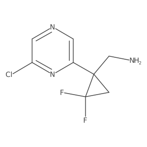 [1-(6-Chloropyrazin-2-yl)-2,2-difluorocyclopropyl]methanamine Structure