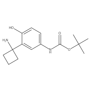 tert-butyl N-[3-(1-aminocyclobutyl)-4-hydroxyphenyl]carbamate结构式