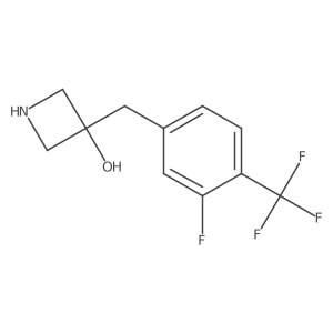 3-{[3-Fluoro-4-(trifluoromethyl)phenyl]methyl}azetidin-3-ol结构式
