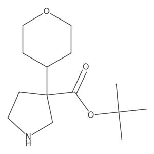 Tert-butyl 3-(oxan-4-yl)pyrrolidine-3-carboxylate结构式