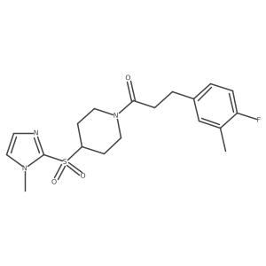 3-(4-fluoro-3-methylphenyl)-1-(4-((1-methyl-1H-imidazol-2-yl)sulfonyl)piperidin-1-yl)propan-1-one Structure