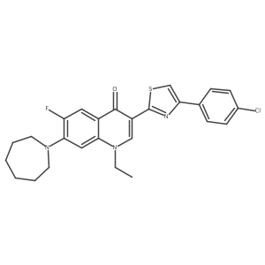 7-(Azepan-1-yl)-3-[4-(4-chlorophenyl)-1,3-thiazol-2-yl]-1-ethyl-6-fluoro-1,4-dihydroquinolin-4-one结构式