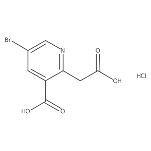 5-Bromo-2-(carboxymethyl)pyridine-3-carboxylicacidhydrochloride结构式