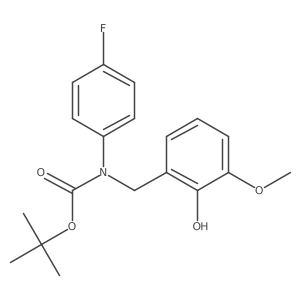tert-butyl N-(4-fluorophenyl)-N-[(2-hydroxy-3-methoxyphenyl)methyl]carbamate结构式