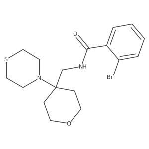 2-bromo-N-{[4-(thiomorpholin-4-yl)oxan-4-yl]methyl}benzamide Structure