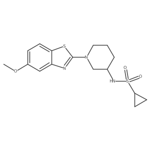 N-[1-(5-methoxy-1,3-benzothiazol-2-yl)piperidin-3-yl]cyclopropanesulfonamide结构式