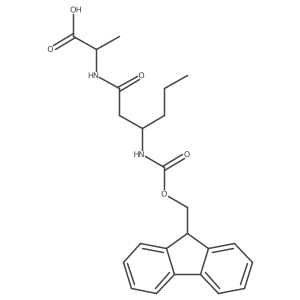 (2R)-2-[3-({[(9H-fluoren-9-yl)methoxy]carbonyl}amino)hexanamido]propanoic acid Structure