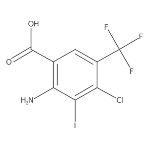 2-amino-4-chloro-3-iodo-5-(trifluoromethyl)Benzoic acid结构式