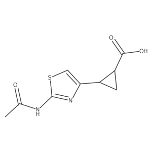 rac-(1R,2S)-2-(2-acetamido-1,3-thiazol-4-yl)cyclopropane-1-carboxylic acid Structure