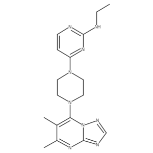 4-(4-{5,6-dimethyl-[1,2,4]triazolo[1,5-a]pyrimidin-7-yl}piperazin-1-yl)-N-ethylpyrimidin-2-amine Structure