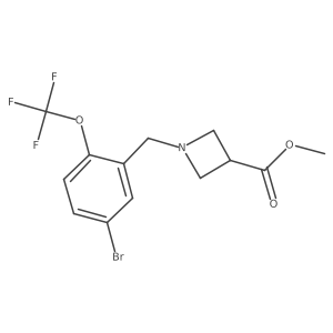 Methyl 1-(5-bromo-2-(trifluoromethoxy)benzyl)azetidine-3-carboxylate结构式