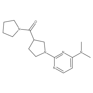 N,N-dimethyl-2-[3-(pyrrolidine-1-carbonyl)pyrrolidin-1-yl]pyrimidin-4-amine结构式