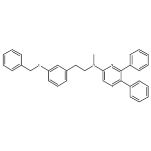 1-(benzyloxy)-3-{2-[N-(5,6-diphenylpyrazin-2-yl)-N-methylamino]ethyl}benzene Structure