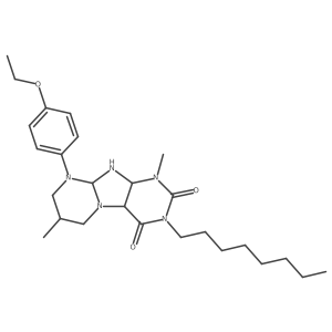 9-(4-ethoxyphenyl)-1,7-dimethyl-3-octyl-6,7,8,9a,10,10a-hexahydro-4aH-purino[7,8-a]pyrimidine-2,4-dione Structure