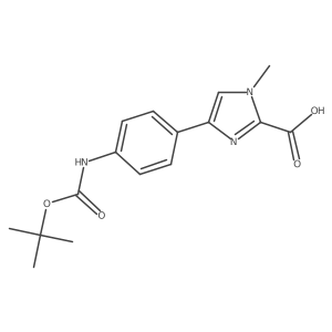 4-(4-tert-Butoxycarbonylamino-phenyl)-1-methyl-imidazole-2-carboxylic acid结构式