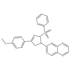 6-(3-(4-methoxyphenyl)-1-(phenylsulfonyl)-4,5-dihydro-1H-pyrazol-5-yl)quinoxaline Structure