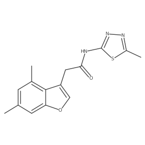 2-(4,6-dimethyl-1-benzofuran-3-yl)-N-(5-methyl-1,3,4-thiadiazol-2-yl)acetamide结构式
