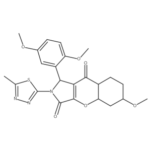 1-(2,5-dimethoxyphenyl)-6-methoxy-2-(5-methyl-1,3,4-thiadiazol-2-yl)-4a,5,6,7,8,8a-hexahydro-1H-chromeno[2,3-c]pyrrole-3,9-dione Structure