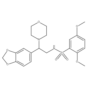 N-(2-(benzo[d][1,3]dioxol-5-yl)-2-morpholinoethyl)-2,5-dimethoxybenzenesulfonamide结构式