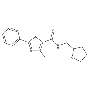 4-methyl-2-phenyl-N-(tetrahydrofuran-2-ylmethyl)-1,3-thiazole-5-carboxamide Structure