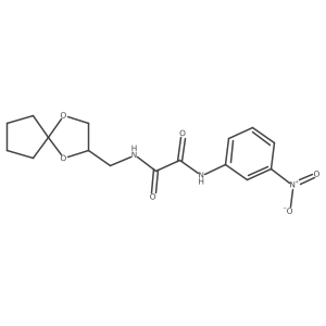 N1-(1,4-dioxaspiro[4.4]nonan-2-ylmethyl)-N2-(3-nitrophenyl)oxalamide结构式