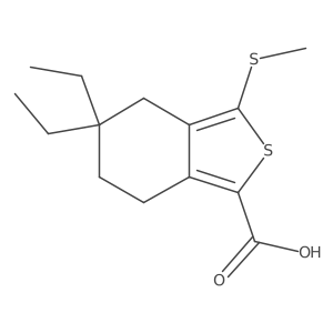 5,5-Diethyl-3-methylsulfanyl-4,5,6,7-tetrahydro-benzo[c]thiophene-1-carboxylic acid结构式