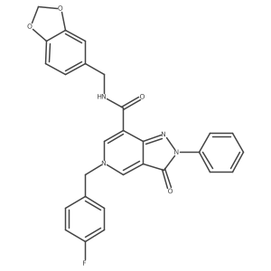 N-[(2H-1,3-benzodioxol-5-yl)methyl]-5-[(4-fluorophenyl)methyl]-3-oxo-2-phenyl-2H,3H,5H-pyrazolo[4,3-c]pyridine-7-carboxamide Structure