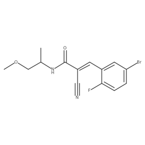 3-(5-bromo-2-fluorophenyl)-2-cyano-N-(1-methoxypropan-2-yl)prop-2-enamide结构式