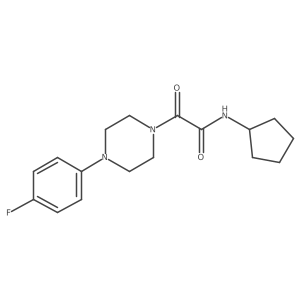 N-cyclopentyl-2-[4-(4-fluorophenyl)piperazin-1-yl]-2-oxoacetamide结构式