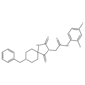2-(8-benzyl-2,4-dioxo-1,3,8-triazaspiro[4.5]decan-3-yl)-N-(2,4-difluorophenyl)acetamide结构式