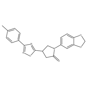 1-(2H-1,3-benzodioxol-5-yl)-4-[3-(4-methylphenyl)-1,2,4-oxadiazol-5-yl]pyrrolidin-2-one结构式