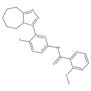 N-(4-fluoro-3-{5H,6H,7H,8H,9H-[1,2,4]triazolo[4,3-a]azepin-3-yl}phenyl)-2-(methylsulfanyl)pyridine-3-carboxamide结构式