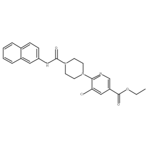 Ethyl 5-chloro-6-{4-[(2-naphthylamino)carbonyl]piperazin-1-yl}nicotinate结构式