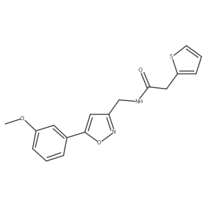 N-((5-(3-methoxyphenyl)isoxazol-3-yl)methyl)-2-(thiophen-2-yl)acetamide结构式