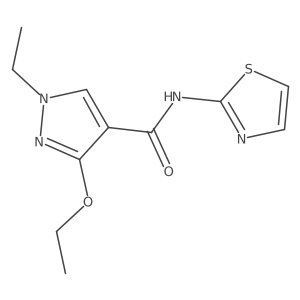 3-ethoxy-1-ethyl-N-(thiazol-2-yl)-1H-pyrazole-4-carboxamide结构式