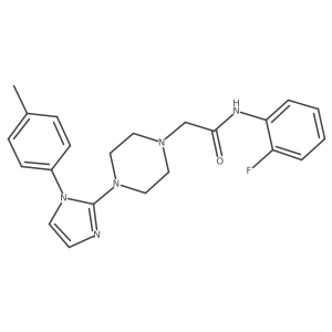 N-(2-fluorophenyl)-2-(4-(1-(p-tolyl)-1H-imidazol-2-yl)piperazin-1-yl)acetamide结构式