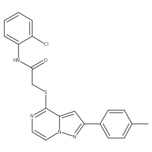 N-(2-chlorophenyl)-2-{[2-(4-methylphenyl)pyrazolo[1,5-a]pyrazin-4-yl]thio}acetamide结构式