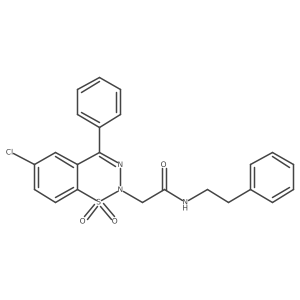 2-(6-chloro-1,1-dioxido-4-phenyl-2H-1,2,3-benzothiadiazin-2-yl)-N-(2-phenylethyl)acetamide结构式