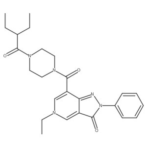 5-ethyl-7-(4-(2-ethylbutanoyl)piperazine-1-carbonyl)-2-phenyl-2H-pyrazolo[4,3-c]pyridin-3(5H)-one Structure