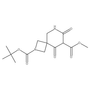 7,9-Dioxo-2,6-diaza-spiro[3.5]nonane-2,8-dicarboxylic acid 2-tert-butyl ester 8-methyl ester Structure