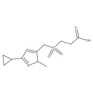 3-(((3-Cyclopropyl-1-methyl-1H-pyrazol-5-yl)methyl)sulfonyl)propanoic acid Structure